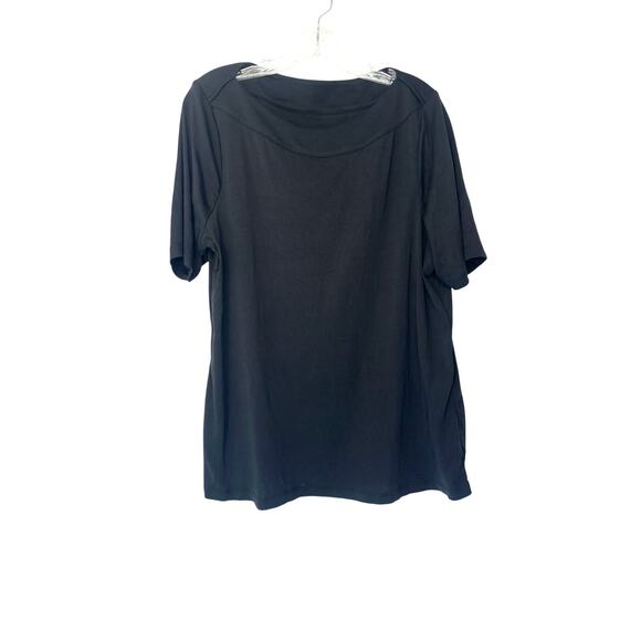 J. Jill Plus Black Basic Perfect Pima Cotton Crewneck 3/4 Sleeve Top Size 1X - Picture 1 of 10